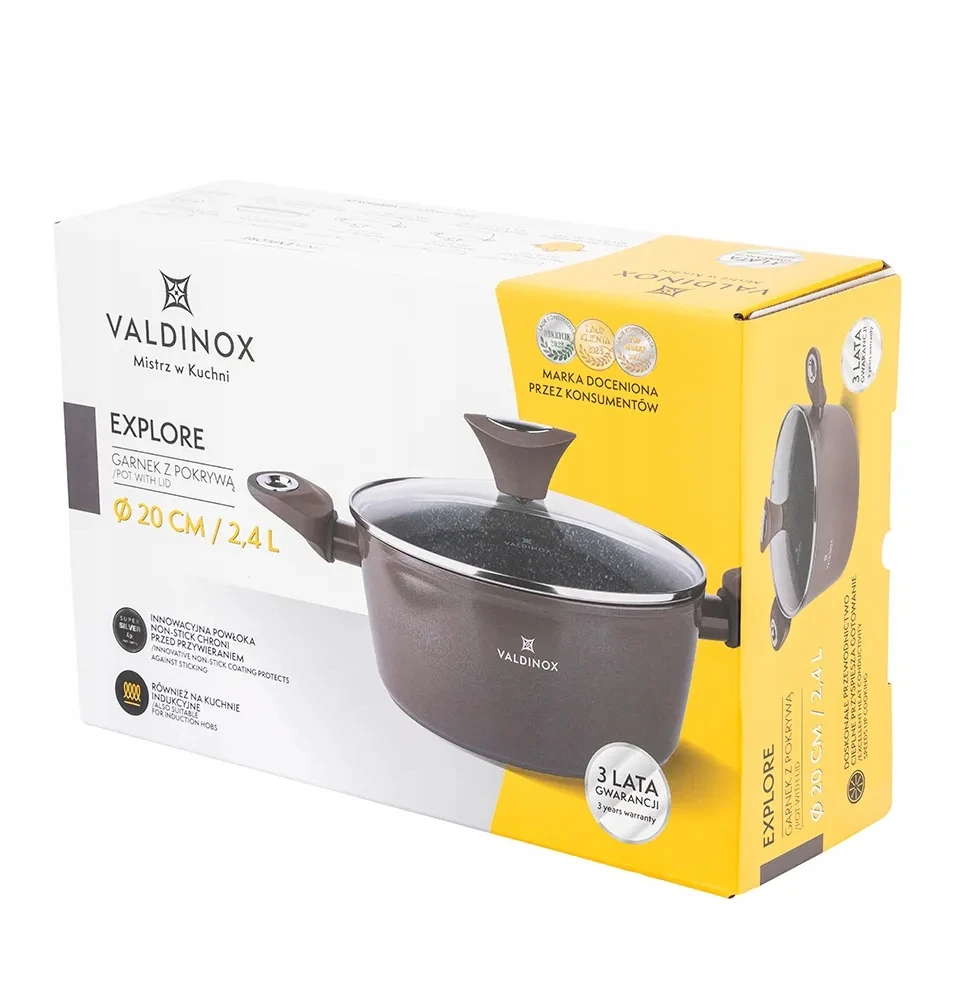 Tradicinis puodas su dangčiu 20 cm 2,4 l Valdinox Explore