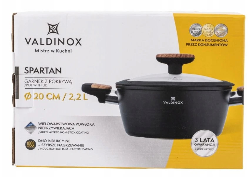 Tradicinis puodas su dangčiu 2,2 l 20 cm VALDINOX Spartan