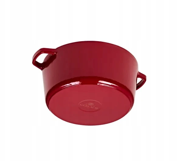 Tradicinis puodas su dangčiu Gerlach Natur Iron Induction Ketaus 5L Burgundy