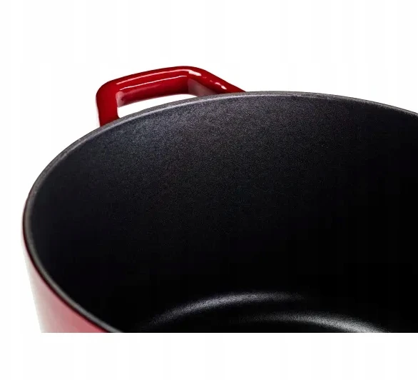 Tradicinis puodas su dangčiu Gerlach Natur Iron Induction Ketaus 5L Burgundy