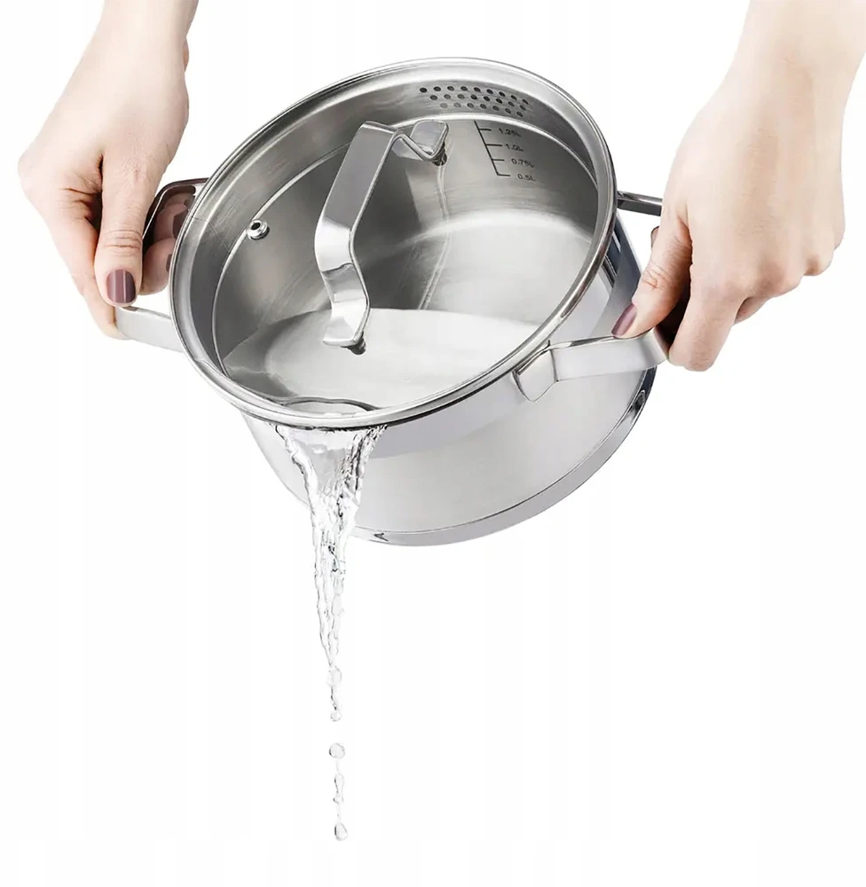 Tradicinis puodas su nusausinimo dangčiu Ambition Kitchen Pro indukcinis
