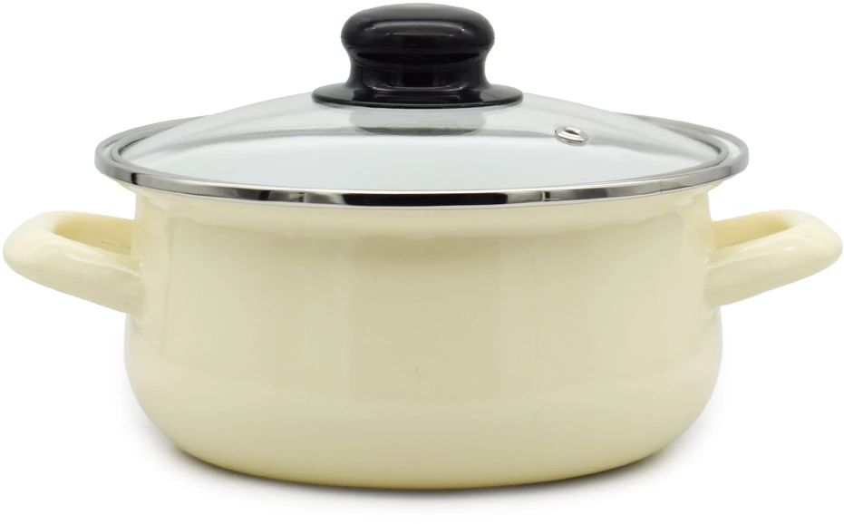 Tragar 3,5 l emaliuotas puodas su dangčiu ir rankenomis, tradicinis sriubų kremas, 22 cm