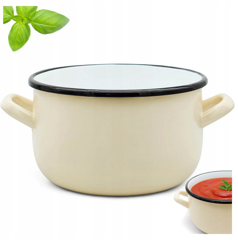 Tragar Emaliuotas plieno puodas 18cm, 2.9l, kremas