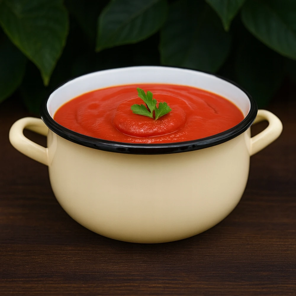 Tragar Emaliuotas plieno puodas su rankenomis Tradicinis 20 cm virtuvės kremas, 4L