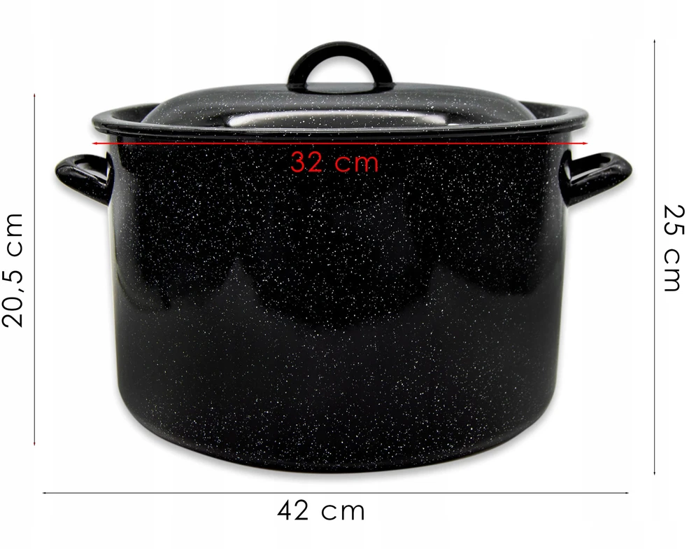Tragar Emaliuotas powidlak 15L puodas 32cm konservavimo stiklainiams pasterizuoti
