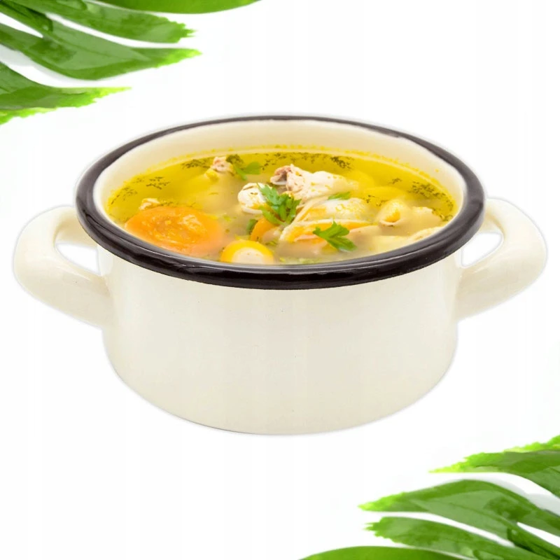 Tragar Emaliuotas puodas su rankenomis 18 cm kreminis plieno tradicinis puodas 1,8 l