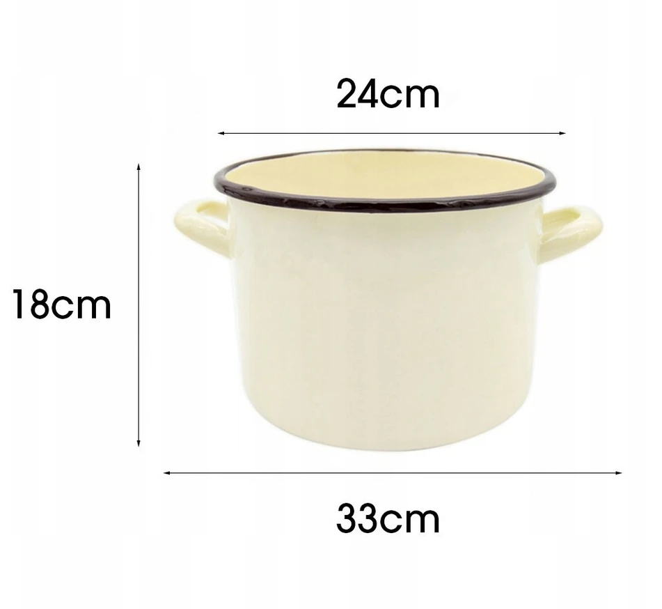 Tragar Kreminės spalvos emaliuotas puodas 24 cm 7,6 l