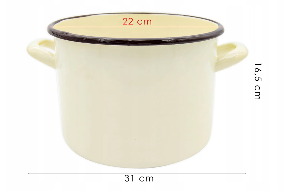 Tragar Kreminis emaliuotas puodas 22 cm 6,1 l