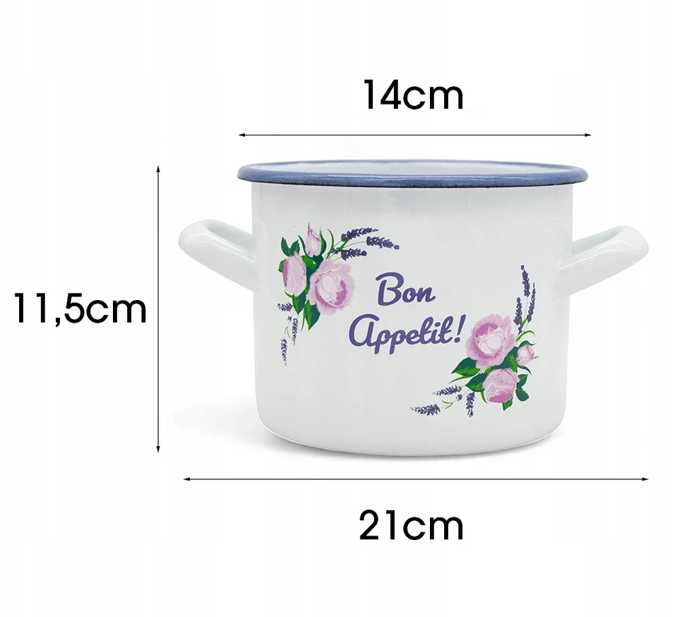 Tragar Tradicinis emaliuotas plieno puodas 14 cm KITCHEN CLASSIC BON APPETIT