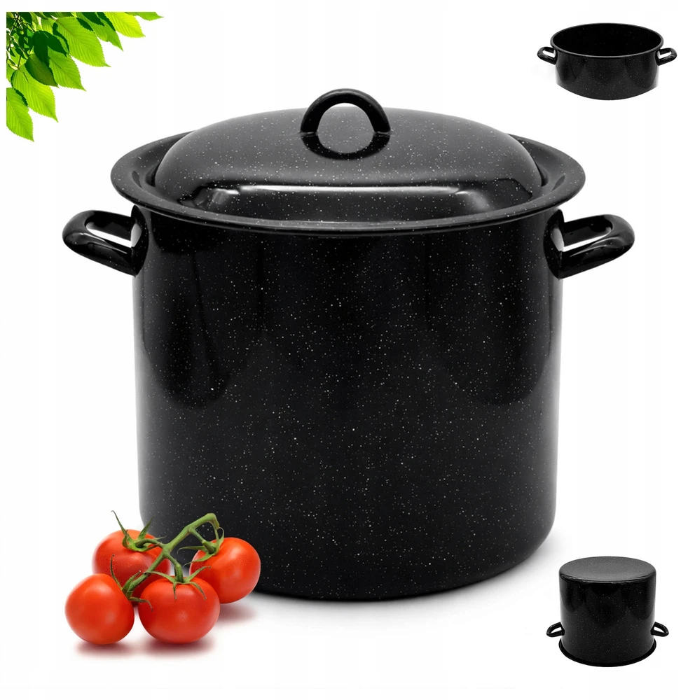 Tragar Tradicinis emaliuotas plieno puodas su marmuriniu virtuvės dangčiu, 32 cm