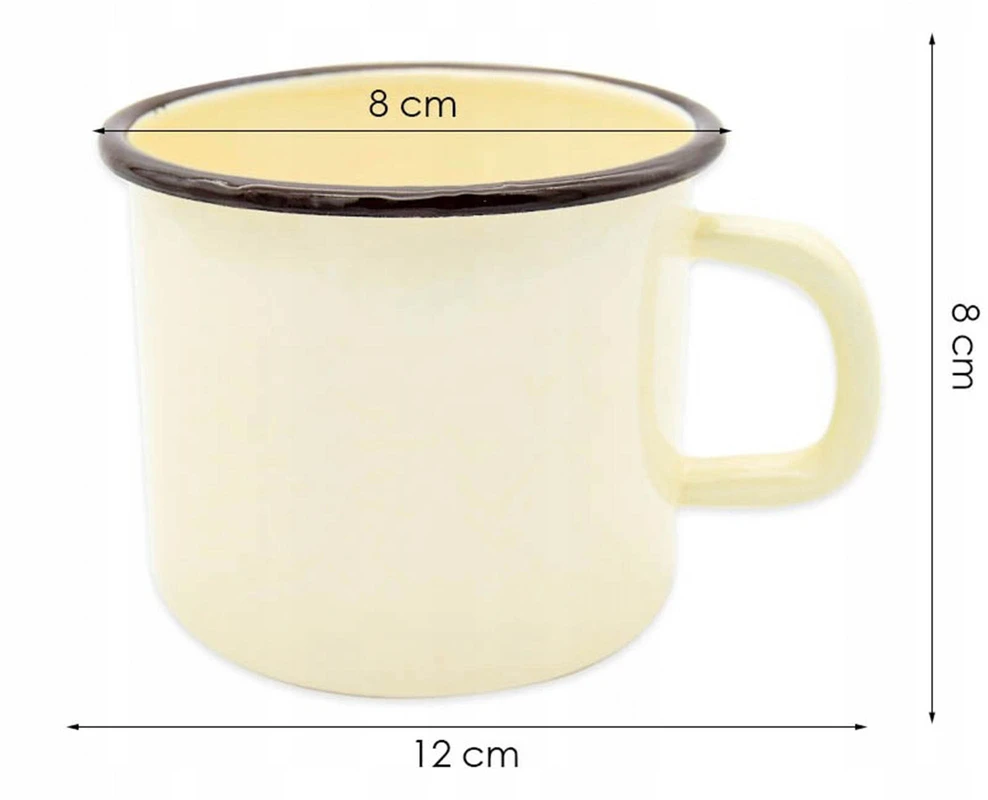 Tragar Tradicinis emaliuoto plieno puodelis, 8 cm