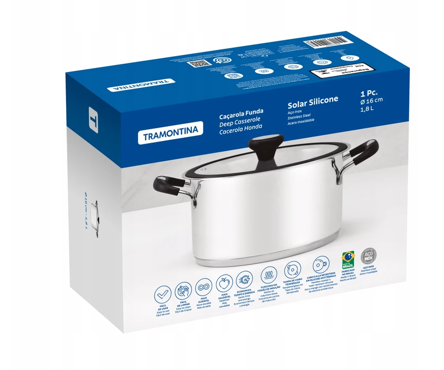 Tramontina Puodas 20cm 3,6l SOLAR SILICONE indukc.