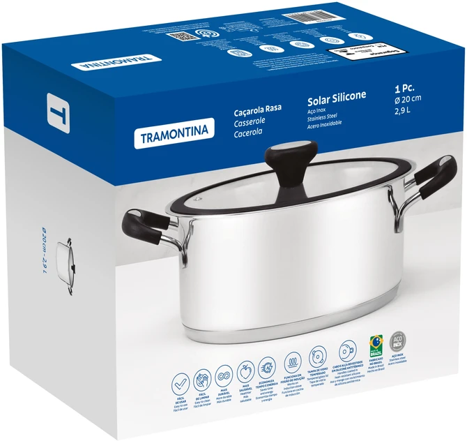 Tramontina Solar Silicone Troškintuvė, 2.9L, Ø 20Cm