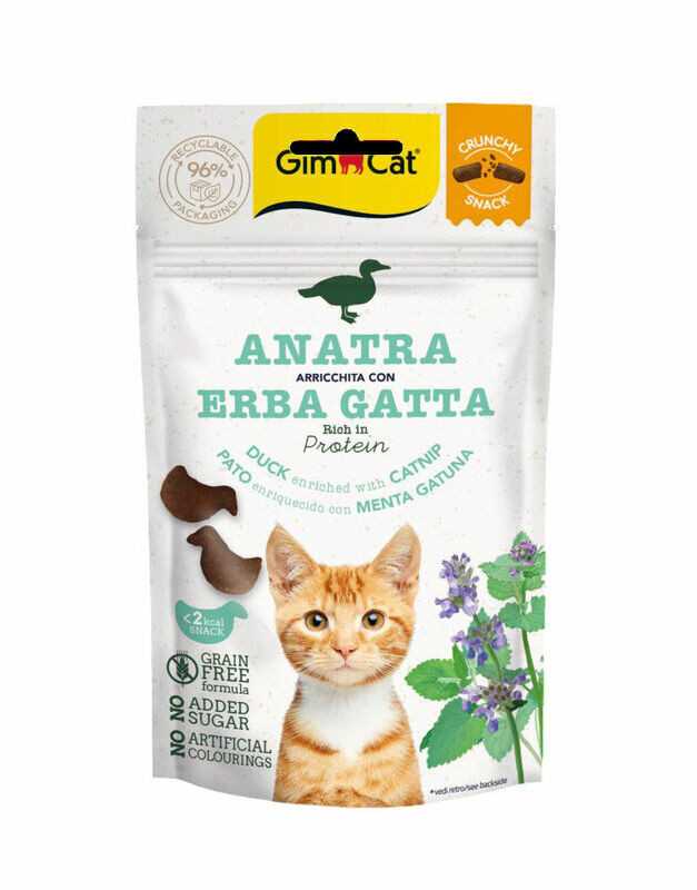 Gimcat Crunchy Snacks Duck /Catnip traškūs skanėstai antis/katžolė 50g
