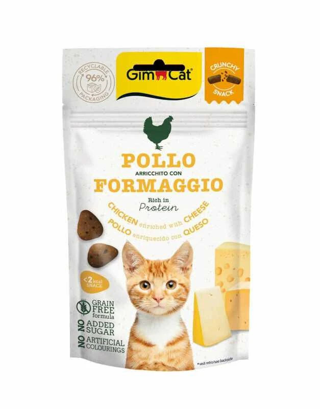 Gimcat Crunchy Snacks Chicken & Cheese traškūs skanėstai višta/sūris 50g