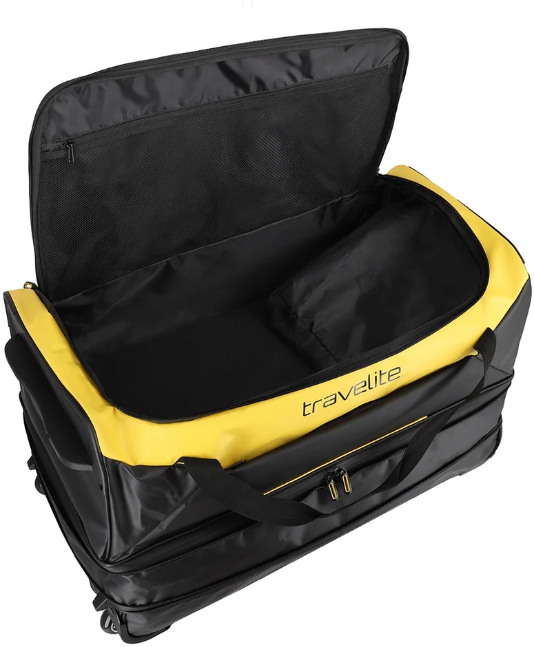 Travelite BASICS 70 cm juodas geltonas išskleidžiamas kelioninis krepšys