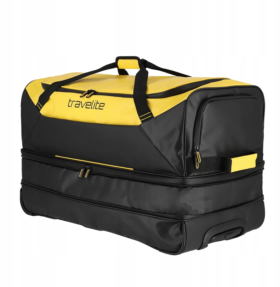 Travelite BASICS 70 cm juodas geltonas išskleidžiamas kelioninis krepšys