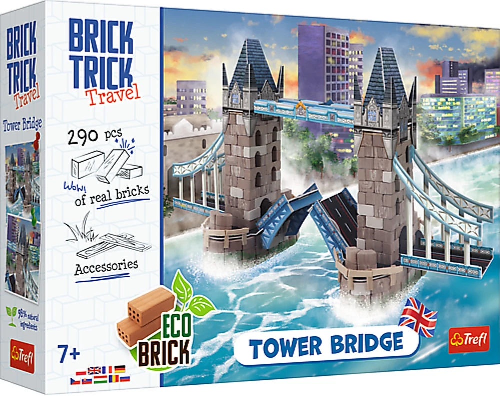Trefl Rankdarbių rinkinys Brick Trick Tower Bridge su plytomis ir medžiu