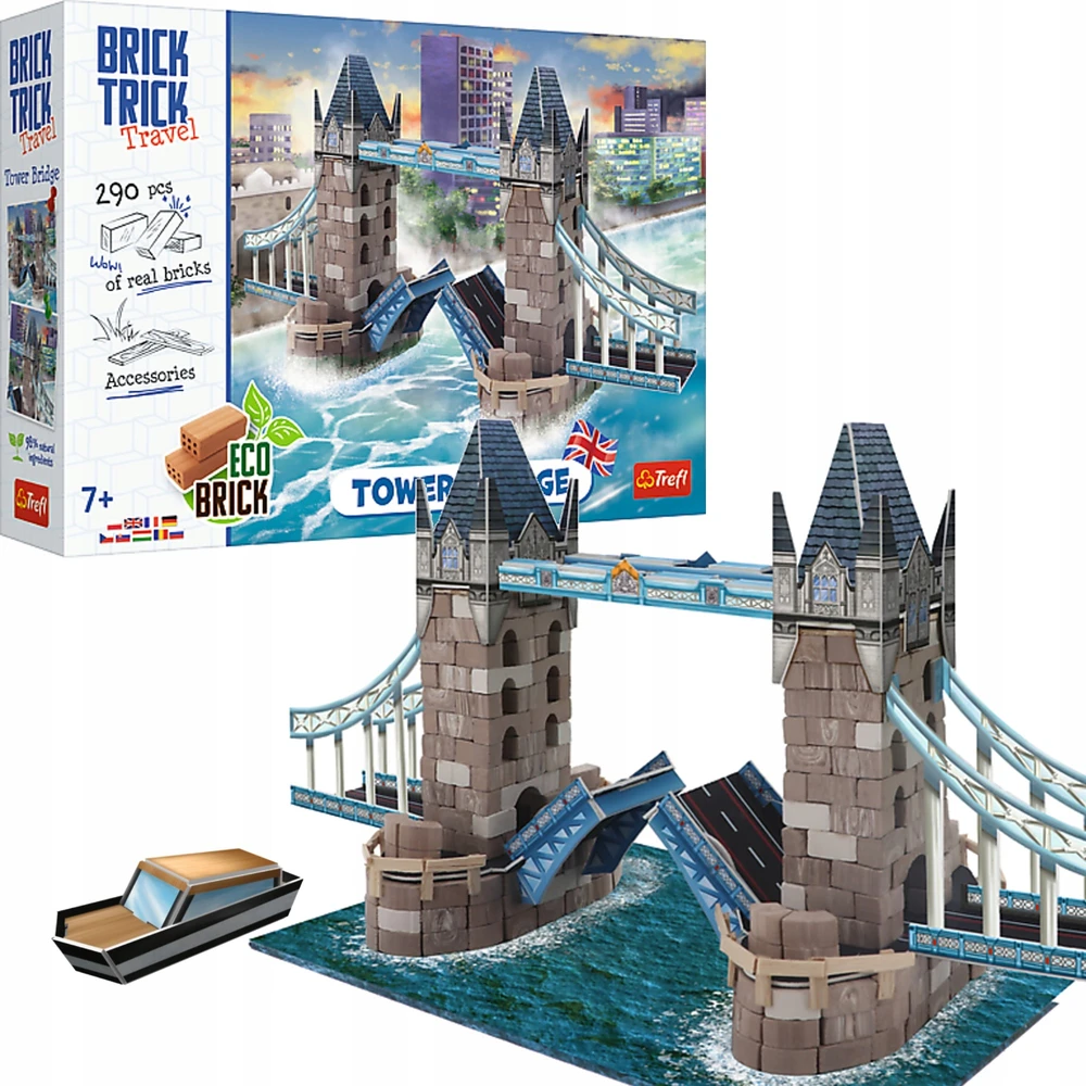 Trefl Rankdarbių rinkinys Brick Trick Tower Bridge su plytomis ir medžiu