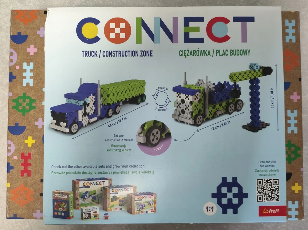 TREFL 61977 Klocki Connect 2in1 - Sunkvežimis / Statybų aikštelė