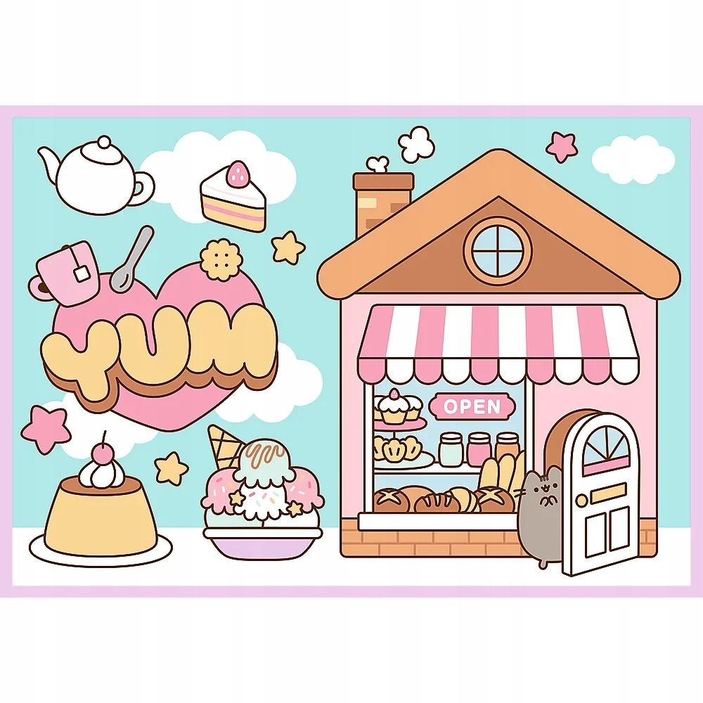 Dėlionė Trefl DĖLĖ 4 x 250 vienetų MEET PUSHEEN, 4 galvosūkiai vaikams nuo 12 m.