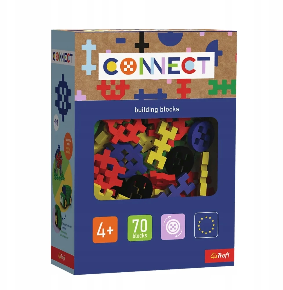 Trefl Konstruktorių rinkinys Connect, Basic Boy, 70 dalių, 4+, spalvotas