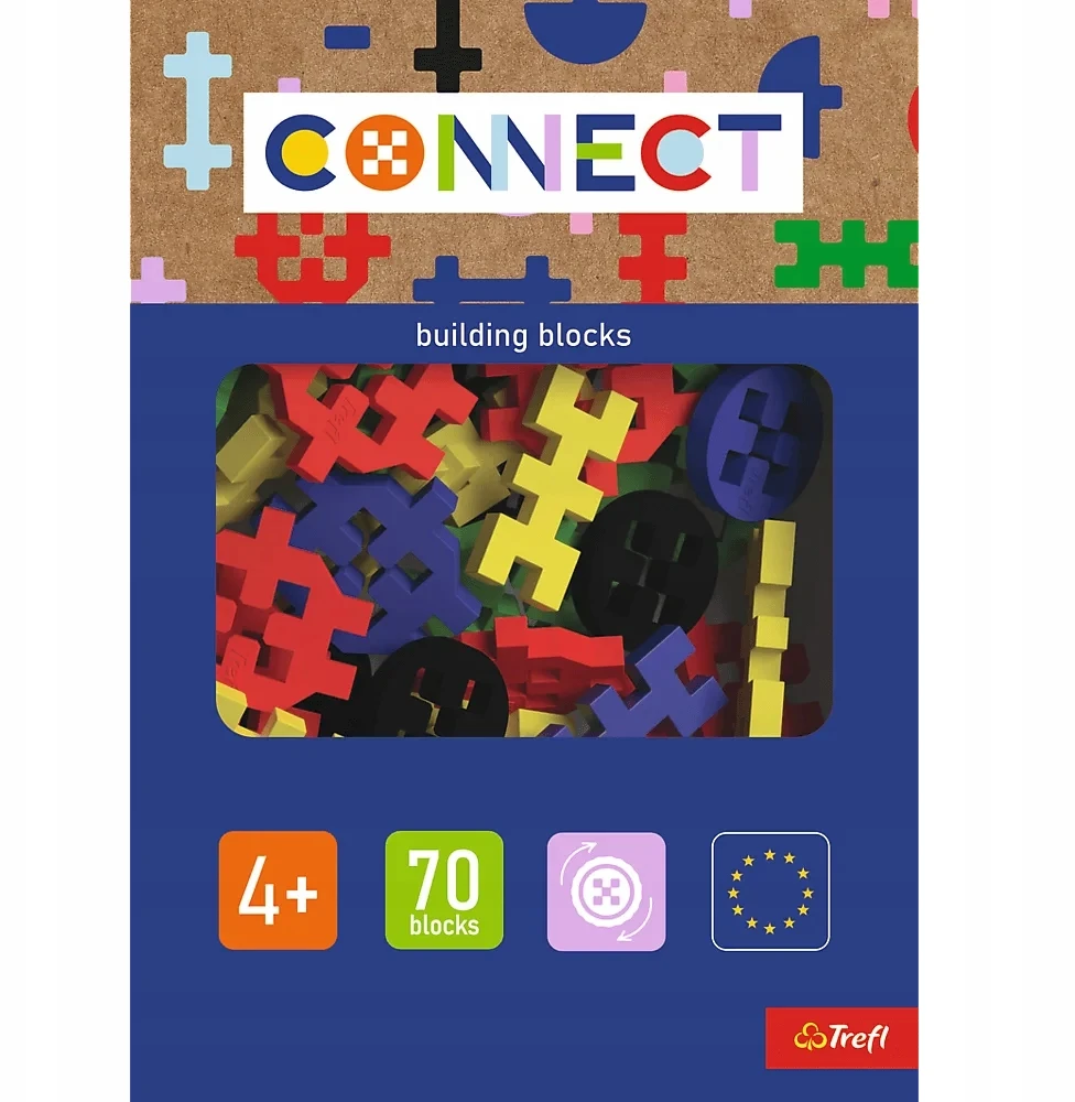 Trefl Konstruktorių rinkinys Connect, Basic Boy, 70 dalių, 4+, spalvotas