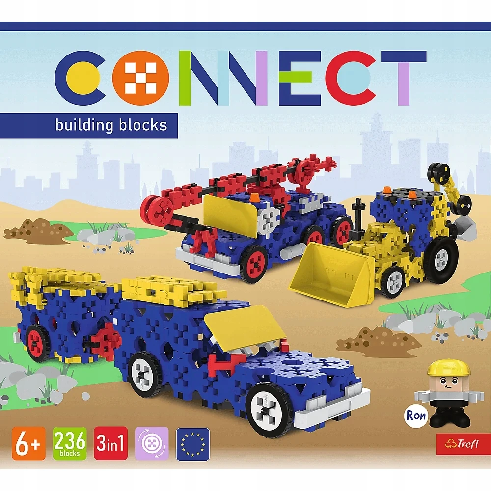 TREFL 61979 Connect 2in1 Bricks - Statybinės transporto priemonės / visureigis su priekaba