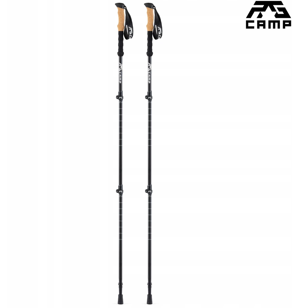 TREKKING POLES sulankstomos šiaurietiško ėjimo lazdos, skirtos žygiams po kalnus RG CAMP