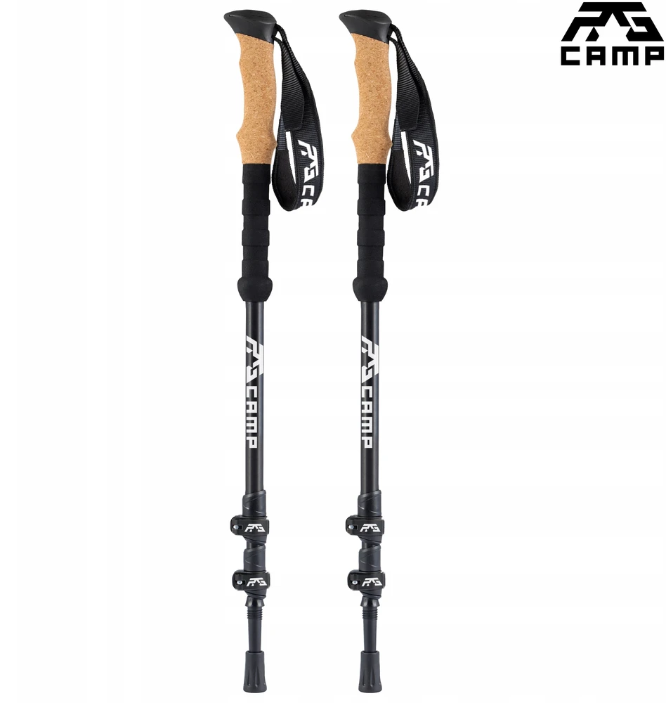TREKKING POLES sulankstomos šiaurietiško ėjimo lazdos, skirtos žygiams po kalnus RG CAMP