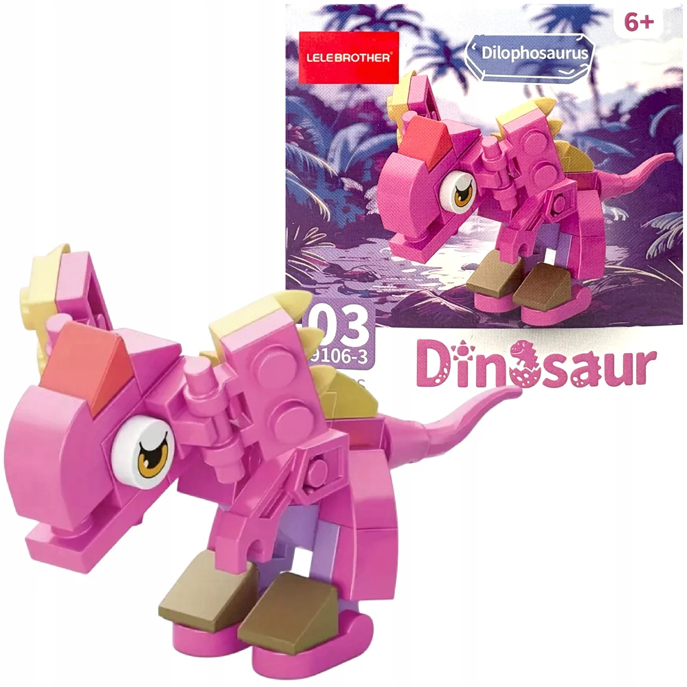Trifox Blocks 35 el dinozauras iš blokelių blokelių vaikams dinozauras Dilophosaurus 0003