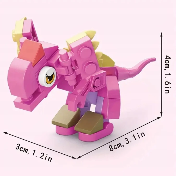 Trifox Blocks 35 el dinozauras iš blokelių blokelių vaikams dinozauras Dilophosaurus 0003