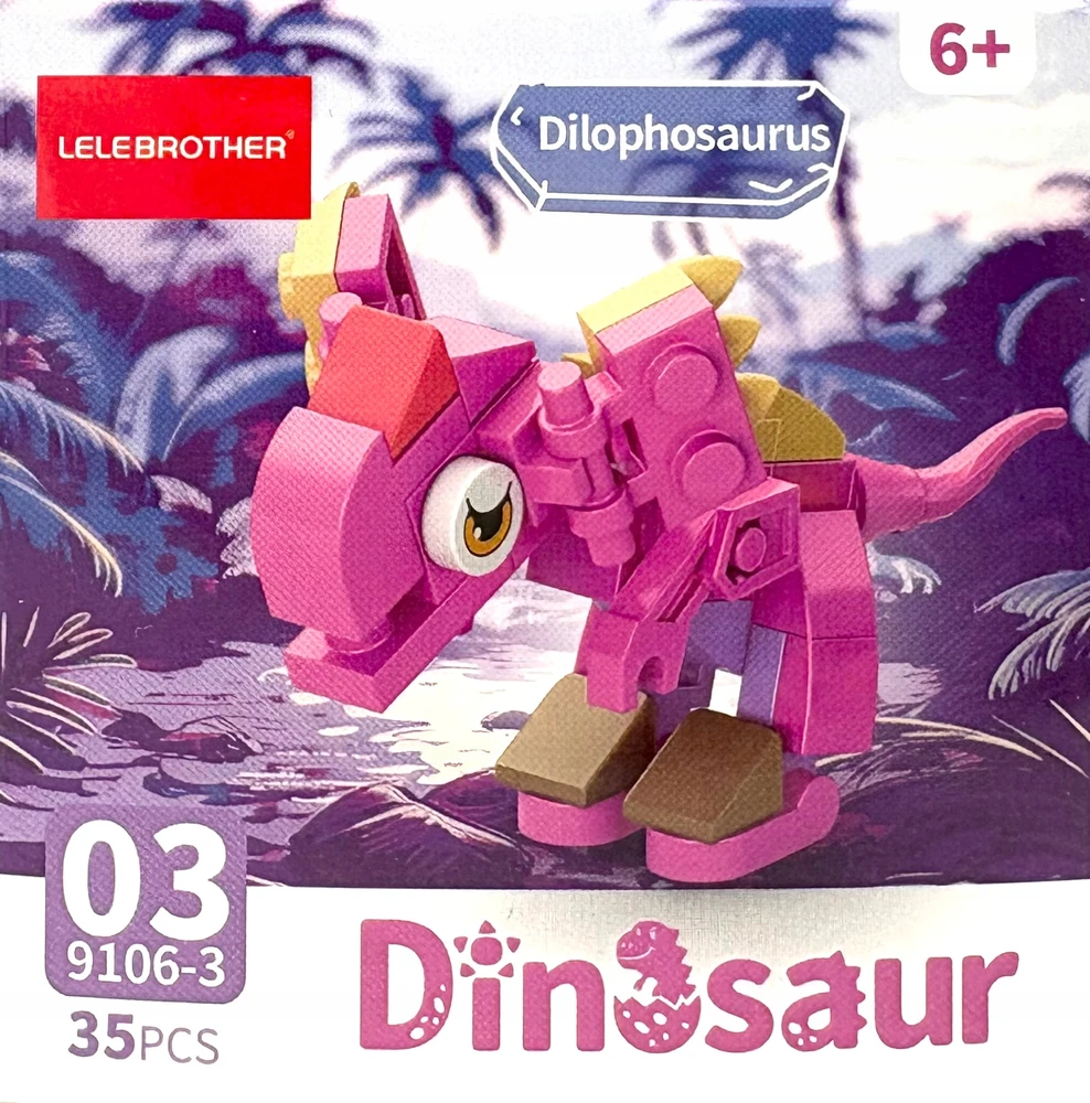 Trifox Blocks 35 el dinozauras iš blokelių blokelių vaikams dinozauras Dilophosaurus 0003