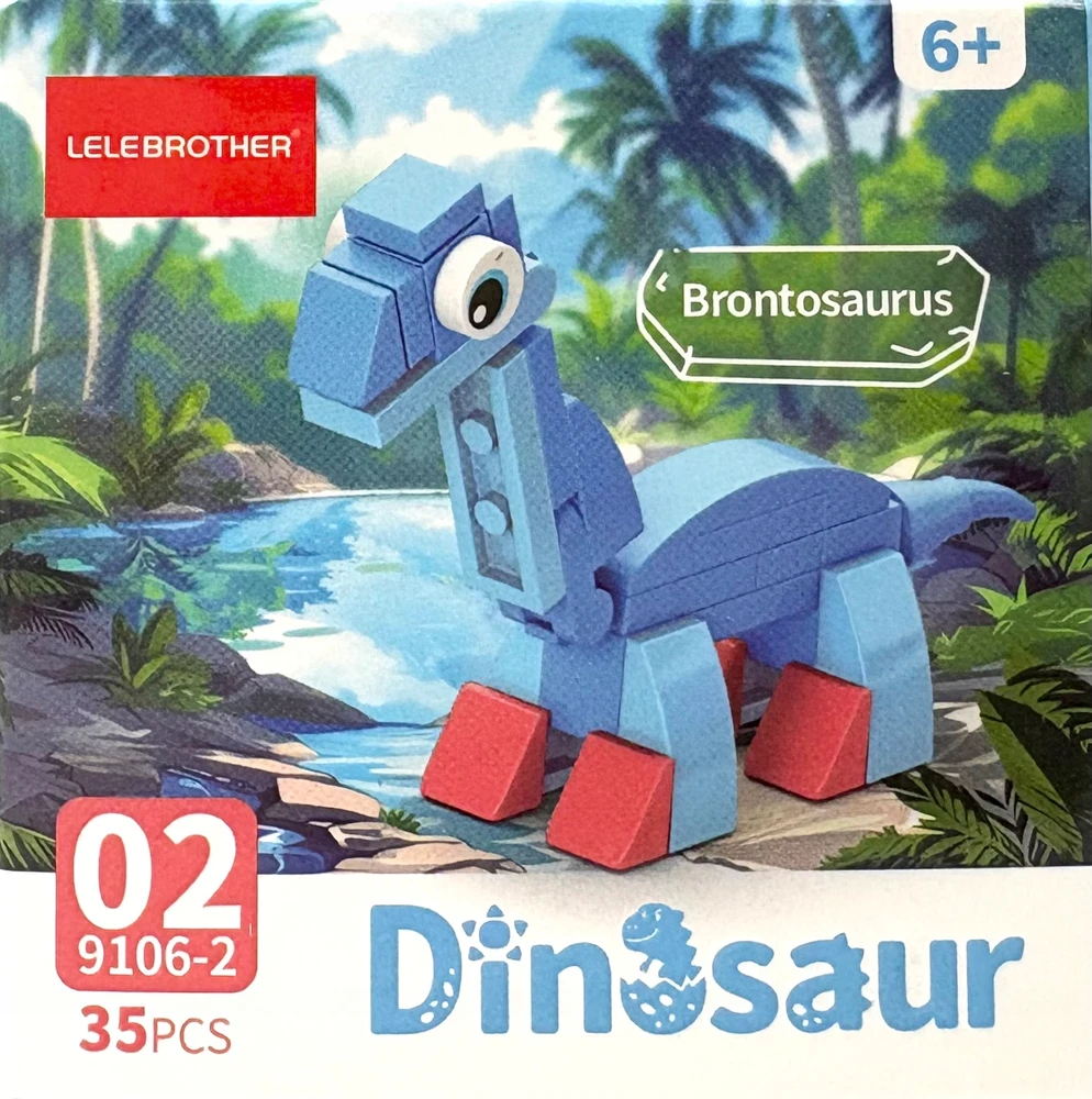 Trifox Blocks 35 el dinozaurų kaladėlių kaladėlės vaikams dinozauras Brontosaurus 0002