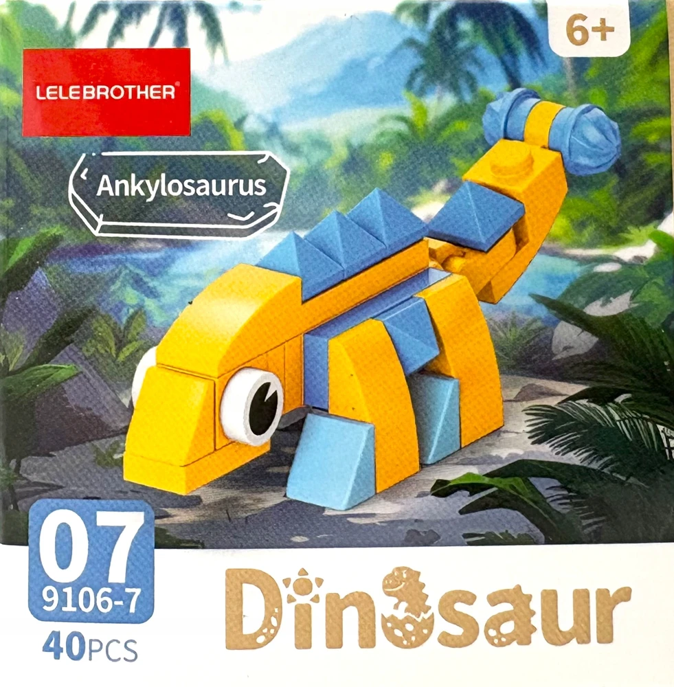 Trifox Blokai 40 el dinozauras iš blokelių blokelių vaikams dinozauras Ankylosaurus 0007
