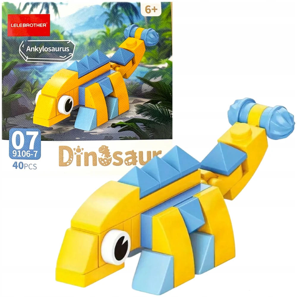 Trifox Blokai 40 el dinozauras iš blokelių blokelių vaikams dinozauras Ankylosaurus 0007