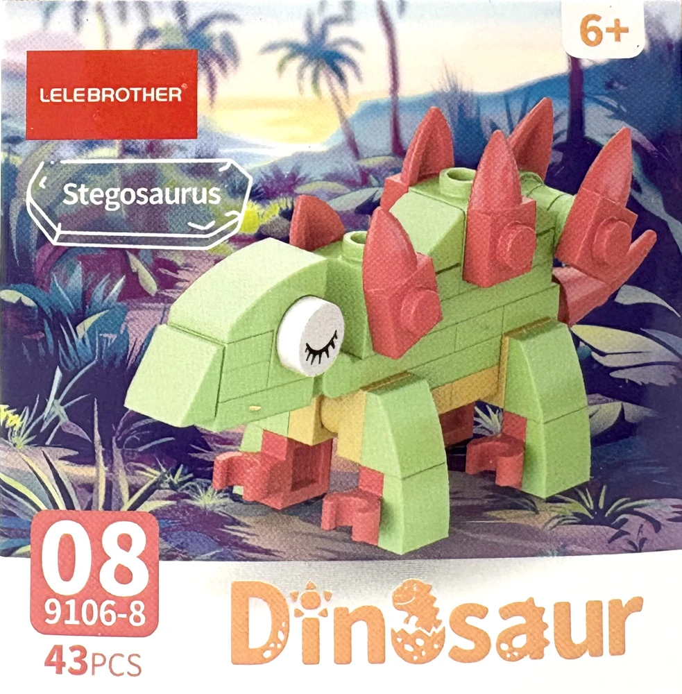 Trifox Blokai 43 el dinozauras iš blokelių kaladėlės vaikams dinozauras Stegosaurus 00008