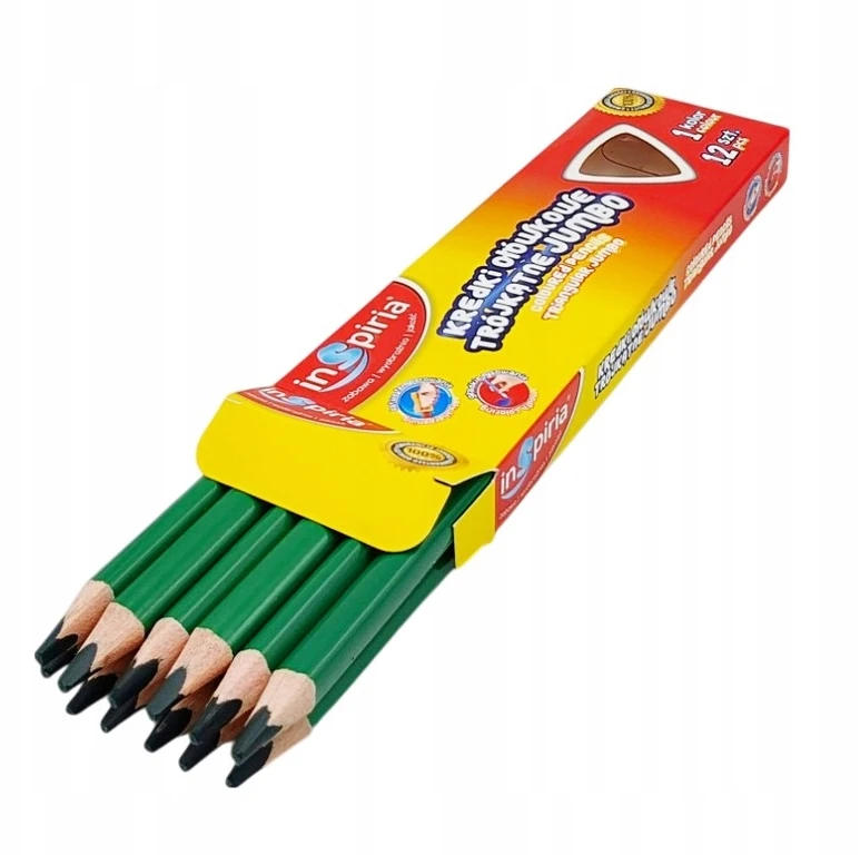 Trigoninės Jumbo kreidelės Inspiria, 12 vnt., tamsiai žalios