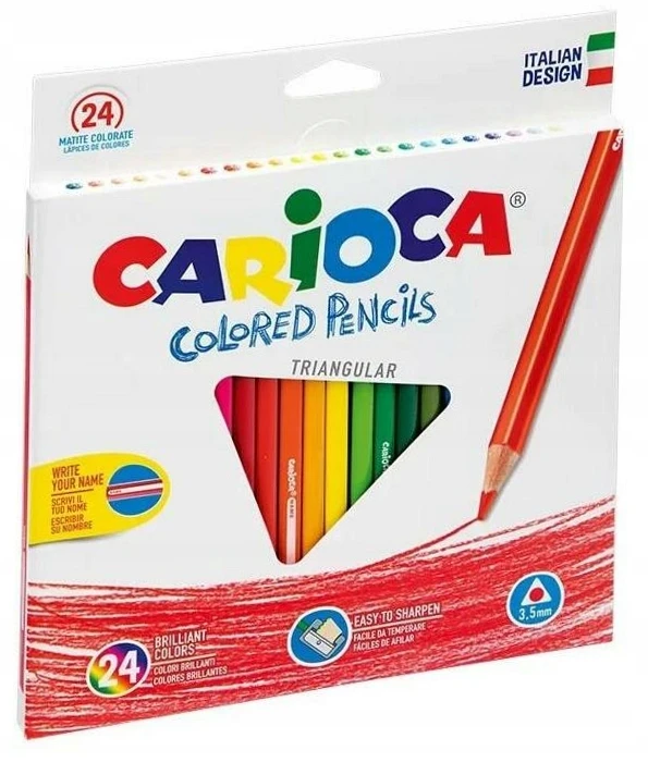 Trikampiai pieštukai 24 spalvų Carioca