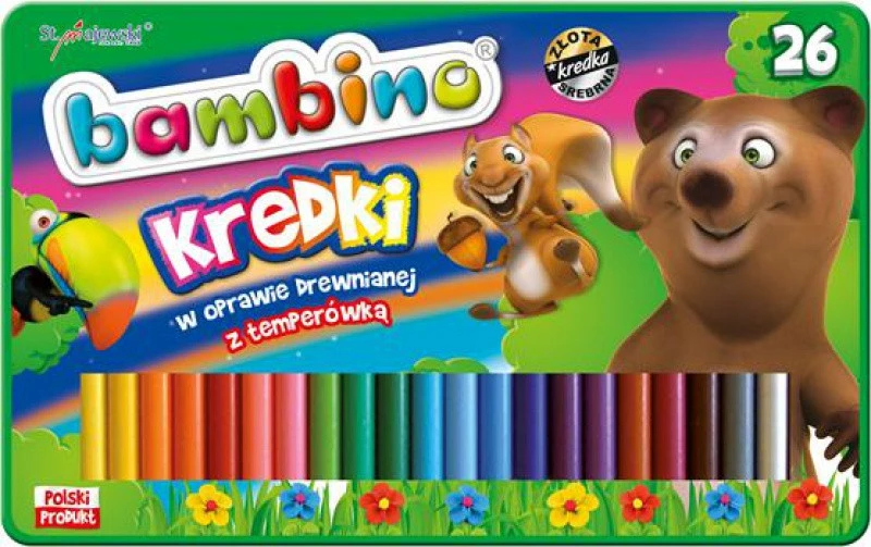 Trikampiai pieštukai Bambino, 18 spalvų