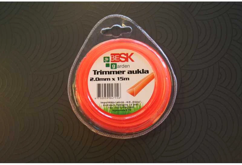 Besk Trimmerio valas 2.0mm 15m Trikampis