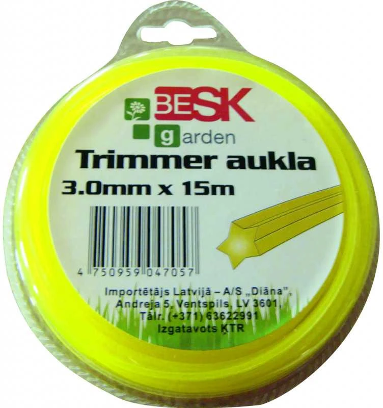 Besk Trimmerio valas Žvaigždės formos 1.6mm x 15m
