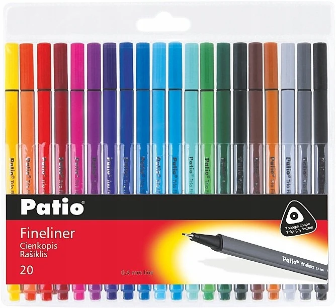 Trio Fineliner Patio trikampiai pieštukai 20 spalvų