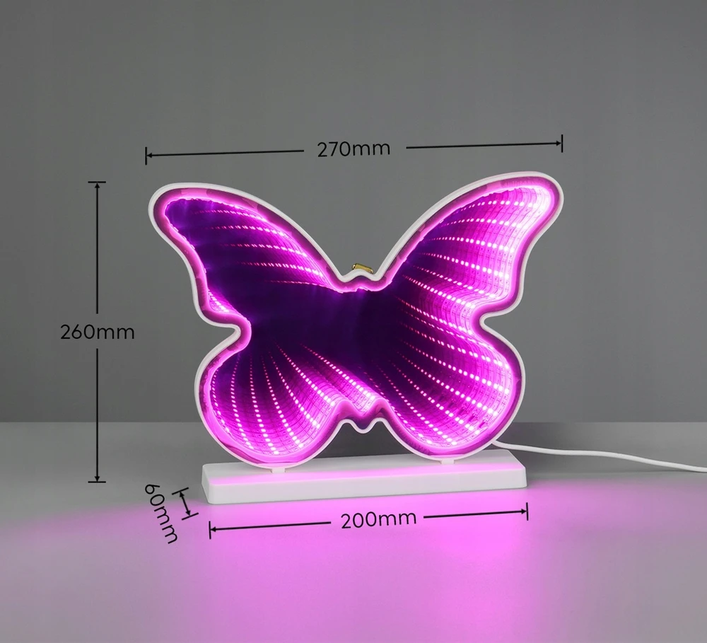 Trio Leuchten RL PAPILLON kinkiet motyl LED 2W rožinė-balta USB