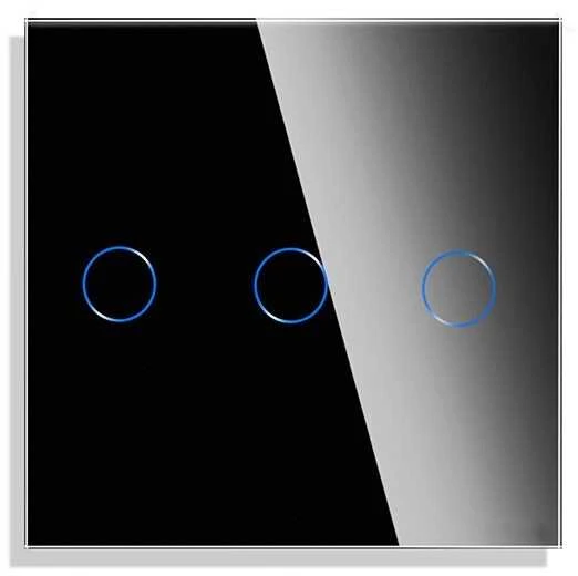 Tripolis sensorinis jungiklio dangtelis Feelspot, juodas, 47x47mm