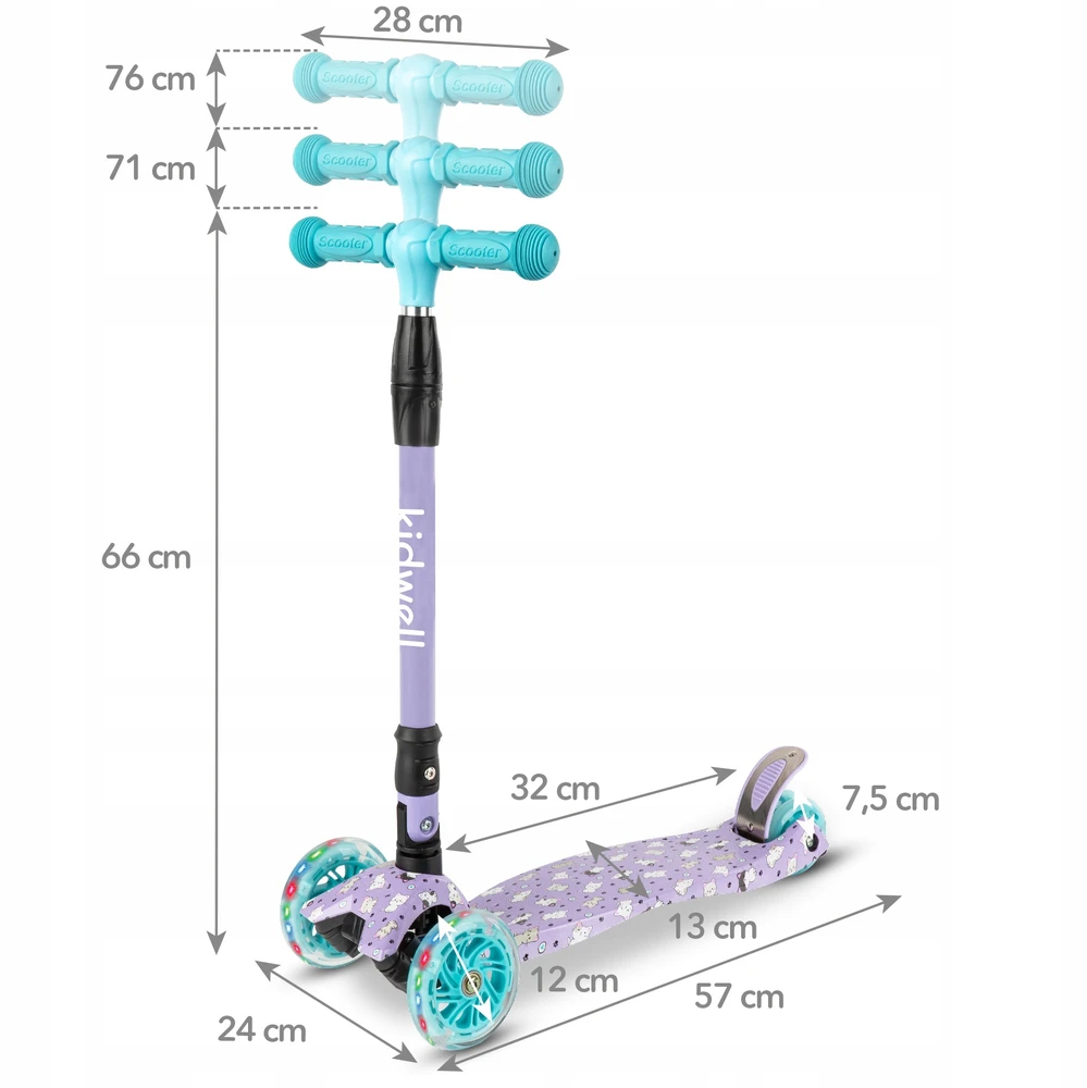 Triratė paspiriama transporto priemonė Kidwell Vento Kitty su Led ratukais