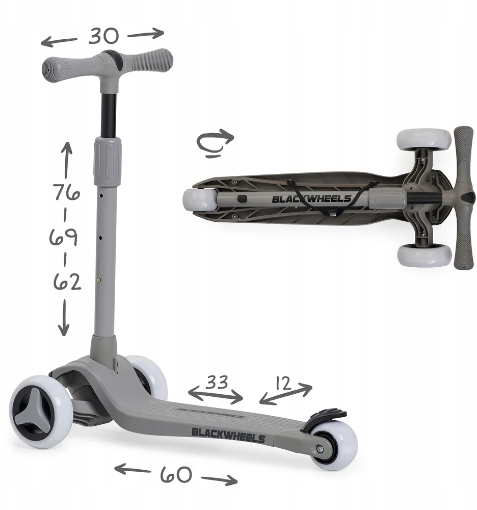 Triratis paspirtukas Blackwheels Blink, pilkas