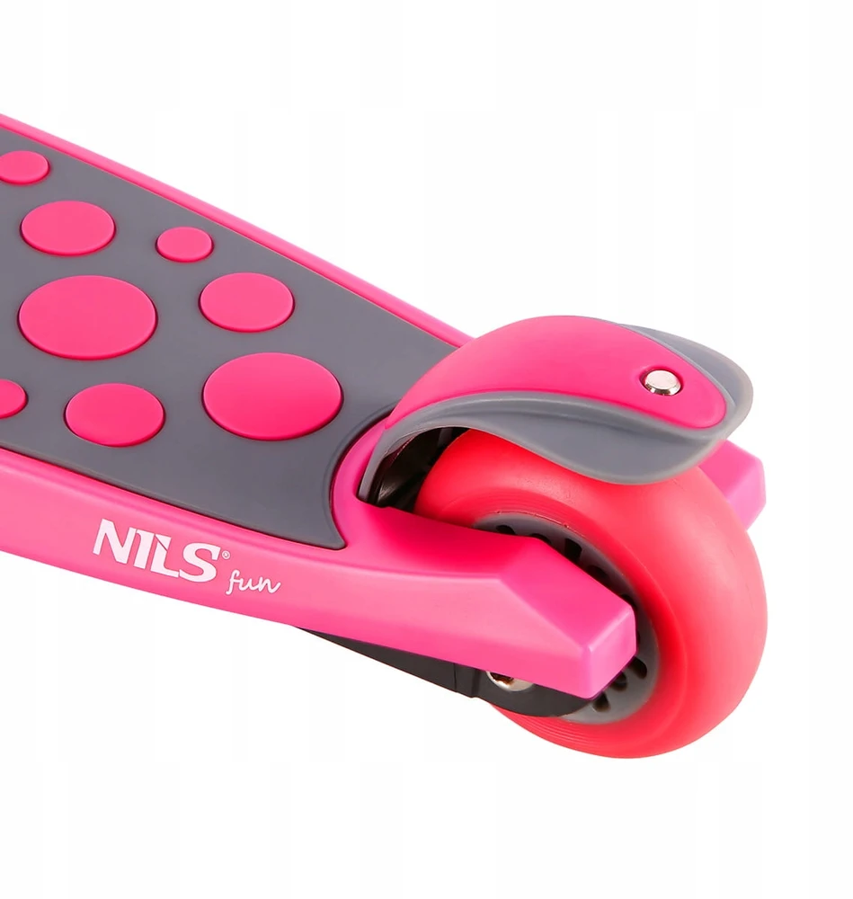Triratis paspirtukas su šviečiančiais ratais Nils Fun HLB02, rožinis