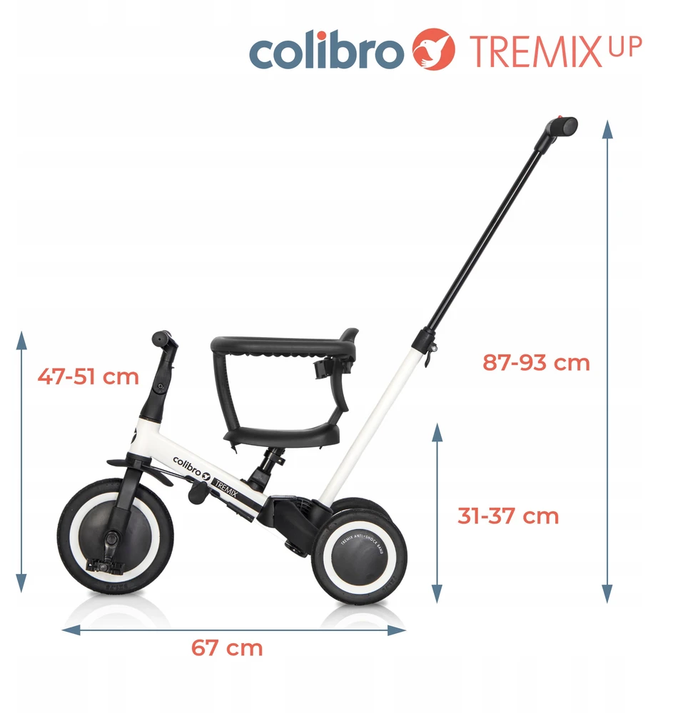 Balansinis dviratukas/triratukas Colibro Tremix Up, Geltonos spalvos