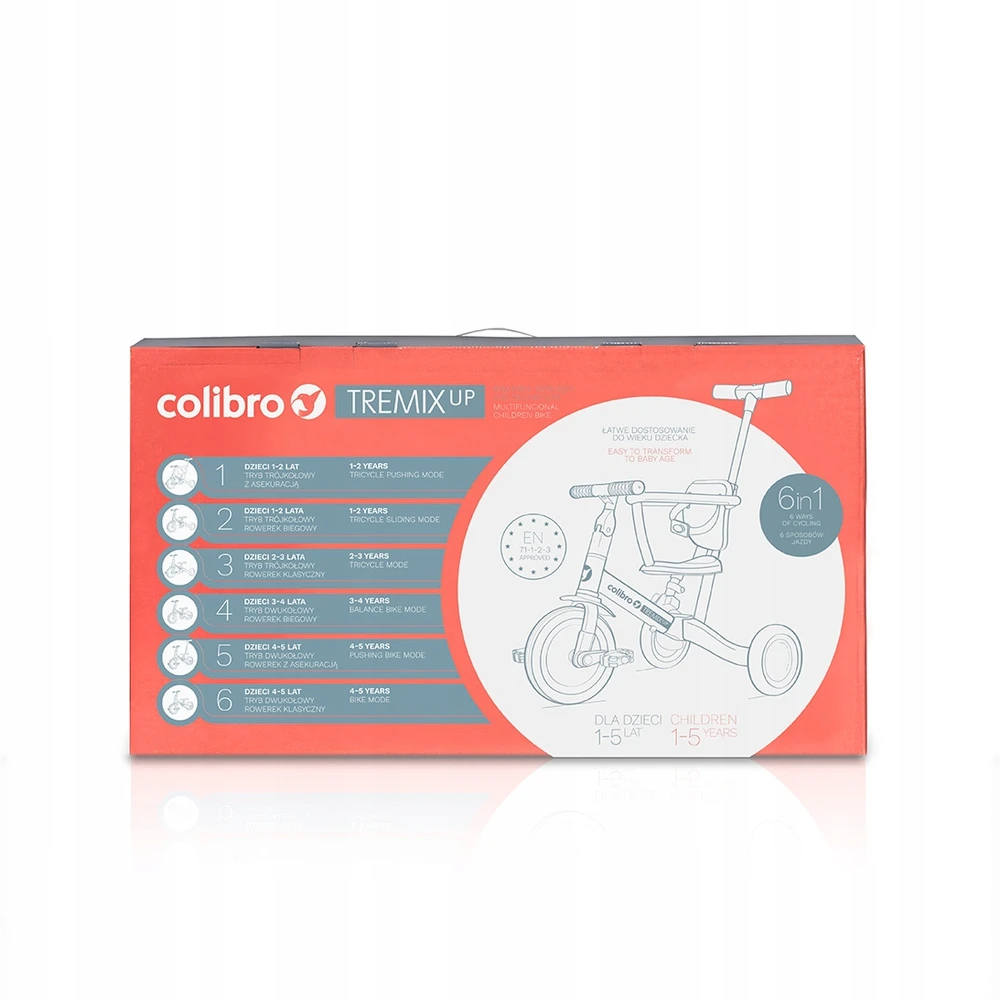 Balansinis dviratukas/triratukas Colibro Tremix Up, Geltonos spalvos